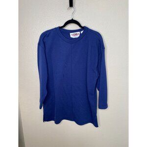 Vintage International Sportswear Blue Sweater Long Sleeve 2X Polyester